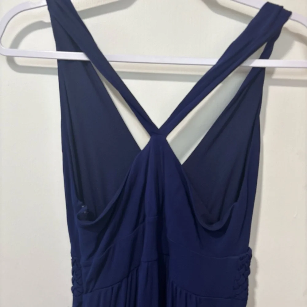 Anthropologie Maeve Yuma Dark Blue Stretch Maxi Dress Size 8 - Picture 6 of 9